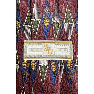 Men's Neck Tie XYZ Silk L58" W4" Red Blue